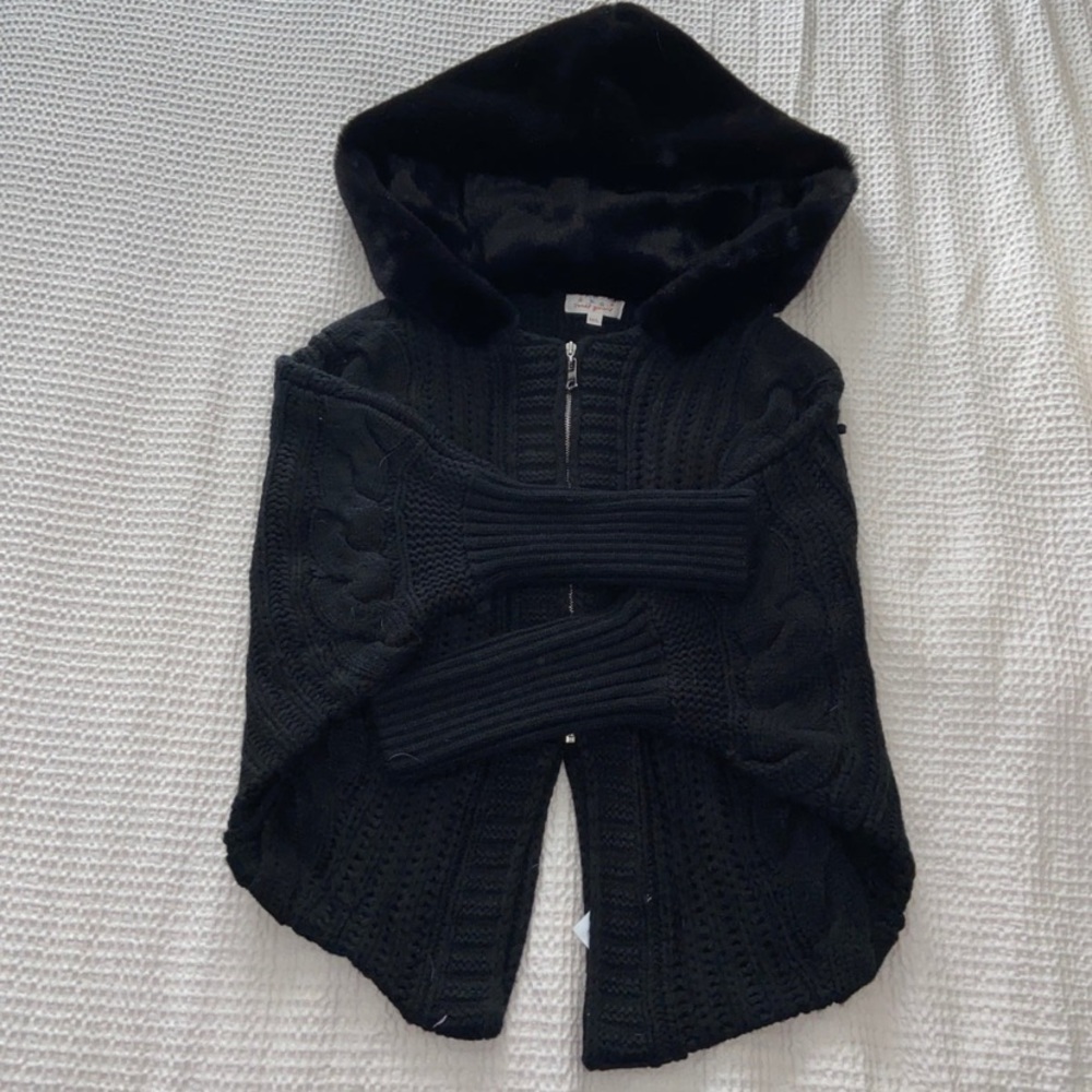 Hooded Knit Crop Sweater